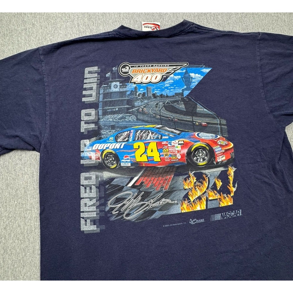 Chase Authentics Shirt NASCAR Jeff Gordon #24 Graphic XL T-Shirt‎ Brickyard Vtg